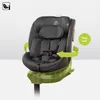 A rotating car seat is shown against a gradient background with illustrative elements highlighting its functionality. Náhled obrázku produktu