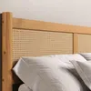Massivholzbett CEFIRA 140x200 cm mit Rattangeflecht, Eiche Produktbild-Vorschau 3