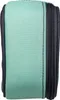 A side view of a mint green pencil case with a gray zipper. Voir les images du produit