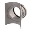 A gray plastic pipe fitting with a curved opening and a flat attachment plate, shown against a white background. Podgląd zdjęcia produktu