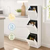 Poubelle Relaxdays, 3 compartiments, 3 x 18 litres, à Voir les images du produit 6