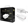 A product box for a Prestico charger is shown next to two images of the charger itself. Produktbild-Vorschau