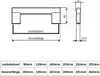 A diagram illustrating the dimensions of a furniture handle, with a table of measurements. Produktbild-Vorschau