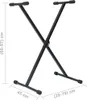 vidaXL Set di supporto per tastiera e sgabello nero Anteprima dell’immagine prodotto 7