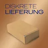 A brown cardboard box is shown on a gradient brown background with text above it. Produktbild-Vorschau