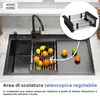 ANW HOME lavello cucina 78x50 cm destro topmount Graphite Anteprima dell’immagine prodotto 6