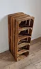A wooden shoe rack made of stacked crates. Produktbild-Vorschau