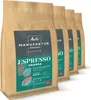 Multiple bags of Melitta Manufaktur Espresso Uganda coffee beans are lined up. Produktbild-Vorschau