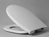 A white toilet seat and lid are shown against a plain gray background. Produktbild-Vorschau