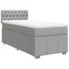 Schlichtes Boxspringbett mit Matratze - Hellgrau 100x200 cm Produktbild-Vorschau 2