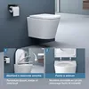 doporro WC Suspendu Blanc Cuvette Céramique Toilette Voir les images du produit 6