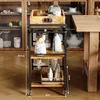 Küchenwagen Auf Rädern – Abnehmbares Tablett, 86 Cm, Braun, Produktbild-Vorschau 6