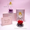 Engel-Figur mit roter ewiger Rose Dekoration Geschenk für Produktbild-Vorschau 6