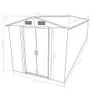 vidaXL Gerätehaus 257x298x178 cm Metall Grün Produktbild-Vorschau 17