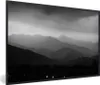 MuchoWow® Gerahmtes Poster Schwarz-Weiß-Foto der Berge rund Produktbild-Vorschau 1