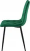 A side view of a green velvet chair with black legs against a white background. Anteprima dell’immagine prodotto