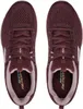 A top-down view of a pair of burgundy Skechers sneakers. Produktbild-Vorschau