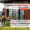 Otočný gril 180 cm - Grilovací rošt ze surové oceli 70 cm Náhled obrázku produktu 2