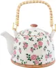 Clayre & Eef Théière avec filtre 700 ml Beige Rose Voir les images du produit 1