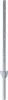 A close-up, isolated view of a metal fence post with small holes along its length and a wider base. Produktbild-Vorschau
