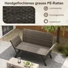 COSTWAY Gartenbank Polyrattan Liegefunktion, Gartensofa mit Produktbild-Vorschau 6