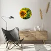 Wanduhr - Rund - Glasuhr - Wolken Sonnenblumen Plantagen - Produktbild-Vorschau 6