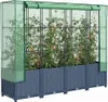 A raised garden bed with a greenhouse cover, containing tomato plants. Podgląd zdjęcia produktu