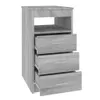 A grey wooden sideboard with three drawers and an open shelf above. Anteprima dell’immagine prodotto