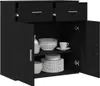 Buffet vidaXL noir aspect chêne 78 x 38 x 80 cm en Voir les images du produit 3