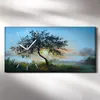 Wanduhr Uhr Wandbild Leinwand 60x30 Ölgemälde Baum Himmel Produktbild-Vorschau 2