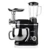 A black and silver multi-functional kitchen appliance, including a stand mixer, meat grinder, and blender, displayed on a white background. Náhled obrázku produktu
