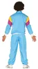 A person wearing a colorful tracksuit from the 1980s, shown from the back. Produktbild-Vorschau