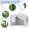 COSTWAY Skládací pavilon 3x3 m se 4 odnímatelnými bočními Náhled obrázku produktu 6