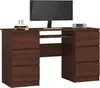 3xEliving DESK LYNNA A11 WENGÉ Großer Schreibtisch mit 6 Produktbild-Vorschau 1