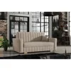 A modern living room with a beige sofa, brick wall, and industrial-style windows. Produktbild-Vorschau