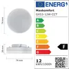 Product dimensions and energy efficiency rating for an LED light. Produktbild-Vorschau