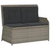 vidaXL 7-tlg. Garten-Lounge-Set mit Kissen Grau Poly Rattan Produktbild-Vorschau 4