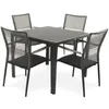 A square dining table with four chairs, set against a white background. Náhľad obrázku produktu