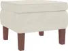 A cream-colored ottoman with brown wooden legs on a white background. Náhled obrázku produktu
