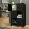 ML-Design schedario 75x40x120 cm, nero, acciaio, mobile da Anteprima dell’immagine prodotto 1