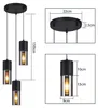 ZMH Hanglamp, eettafel, zwart, 3 lampen, E27, metaal, Productafbeelding-voorbeeld 4