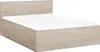A wooden bed frame with a white mattress. Náhled obrázku produktu