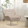 Poltrona "Austin" in velluto - 79 x 71 x 79,5 cm - Beige Anteprima dell’immagine prodotto 2