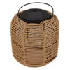 A solar lantern with a rattan-like woven exterior and a solar panel on top. Anteprima dell’immagine prodotto