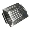 Edelstahl Grillkorb 20 x 20 x 4 cm Grill Gemüsepfanne BBQ Produktbild-Vorschau 1