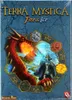 The image shows the box art for the board game expansion 'Terra Mystica - Fire & Ice'. It features a dragon on the left and a sorcerer on the right, surrounded by elemental symbols. Anteprima dell’immagine prodotto