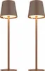 2x LED Tischleuchte, braun, Touchdimmer, Akku, H 36 cm Produktbild-Vorschau 1
