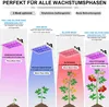 Diagram showing different growth stages of plants under a grow light with different settings. Podgląd zdjęcia produktu