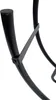 A close-up shot of a black metal firewood rack, showing a curved support and a connecting bracket with a bolt. Podgląd zdjęcia produktu