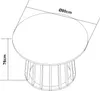 A diagram showing the dimensions of a round table. Náhľad obrázku produktu